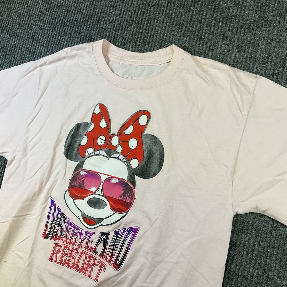 MINNIE MOUSE T-Shirt‎ Disneyland Resort Disney Adult M Pink Sunglasses